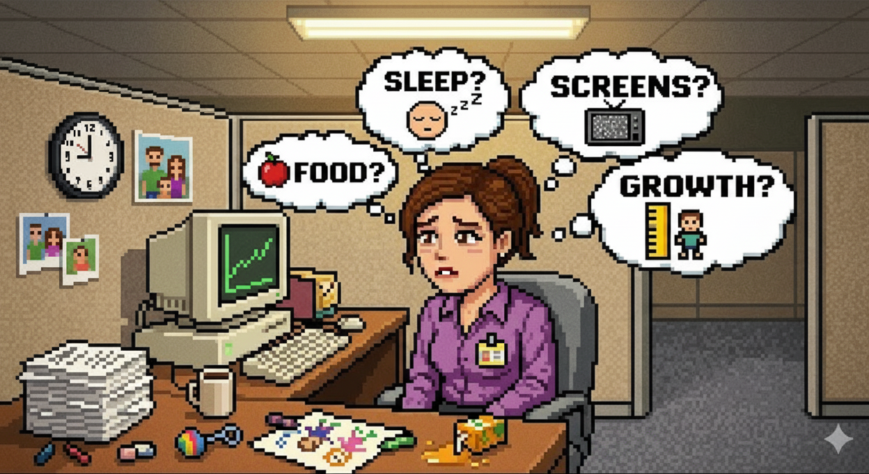 Stressed parent illustration